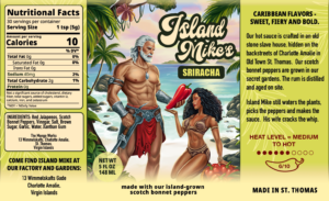 label for scotch bonnet sriracha hot sauce
